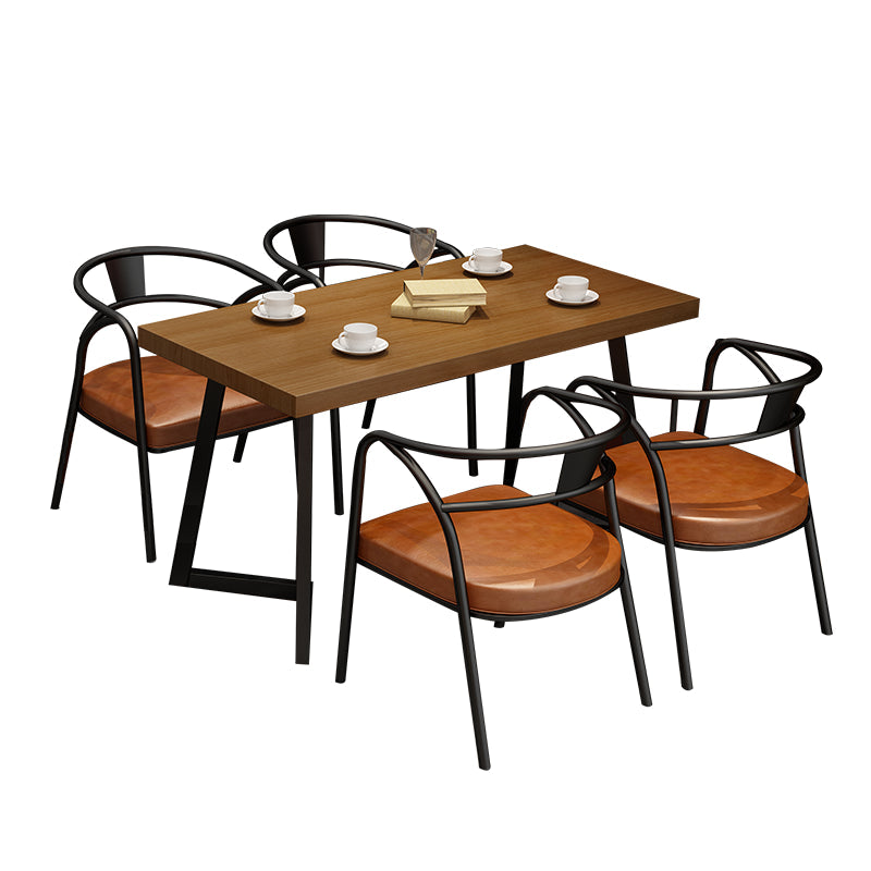 Industrial Solid Wood Dining Table Brown Table with Metal Base for Dinning Room Clearhalo ' dining_table' 'Dining Tables & Seating' 'Dining Tables' 'furn' 'furn_dining_table' 'Furniture' 'furniture_dining_table' 'Kitchen & Dining Furniture' 'kitchen&dining_furn' 'kitchen' 'kitchen_dining_table' 3739795