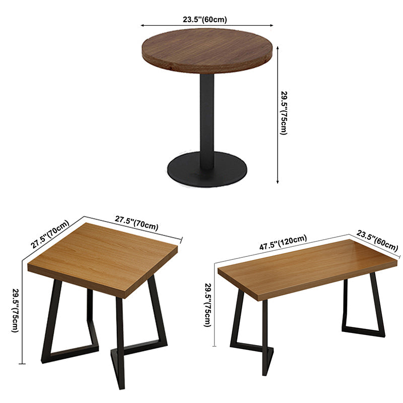 Industrial Solid Wood Dining Table Brown Table with Metal Base for Dinning Room Clearhalo ' dining_table' 'Dining Tables & Seating' 'Dining Tables' 'furn' 'furn_dining_table' 'Furniture' 'furniture_dining_table' 'Kitchen & Dining Furniture' 'kitchen&dining_furn' 'kitchen' 'kitchen_dining_table' 3739797