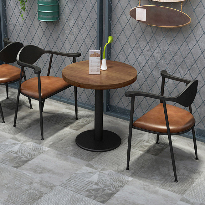 Industrial Solid Wood Dining Table Brown Table with Metal Base for Dinning Room Clearhalo ' dining_table' 'Dining Tables & Seating' 'Dining Tables' 'furn' 'furn_dining_table' 'Furniture' 'furniture_dining_table' 'Kitchen & Dining Furniture' 'kitchen&dining_furn' 'kitchen' 'kitchen_dining_table' 3739799