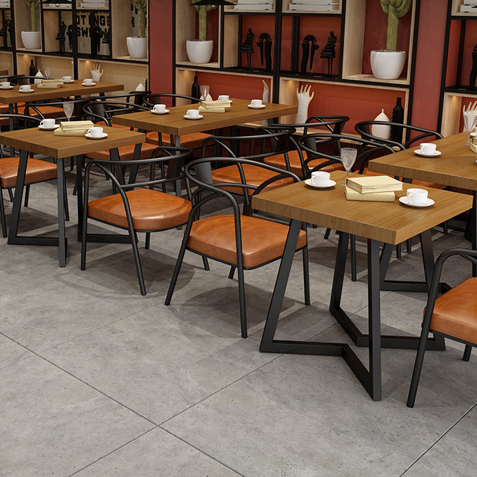 Industrial Solid Wood Dining Table Brown Table with Metal Base for Dinning Room Clearhalo ' dining_table' 'Dining Tables & Seating' 'Dining Tables' 'furn' 'furn_dining_table' 'Furniture' 'furniture_dining_table' 'Kitchen & Dining Furniture' 'kitchen&dining_furn' 'kitchen' 'kitchen_dining_table' 3739801