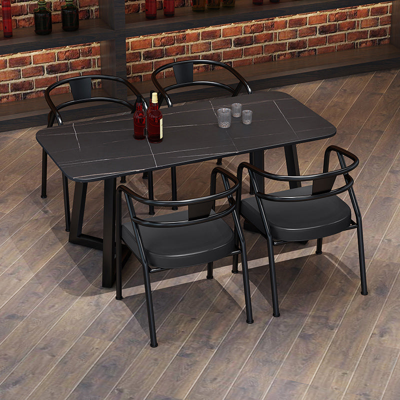 Industrial Rectangle Dining Table Sintered Stone Table with Double Pedestal Clearhalo ' dining_table' 'Dining Tables & Seating' 'Dining Tables' 'furn' 'furn_dining_table' 'Furniture' 'furniture_dining_table' 'Kitchen & Dining Furniture' 'kitchen&dining_furn' 'kitchen' 'kitchen_dining_table' 3739805