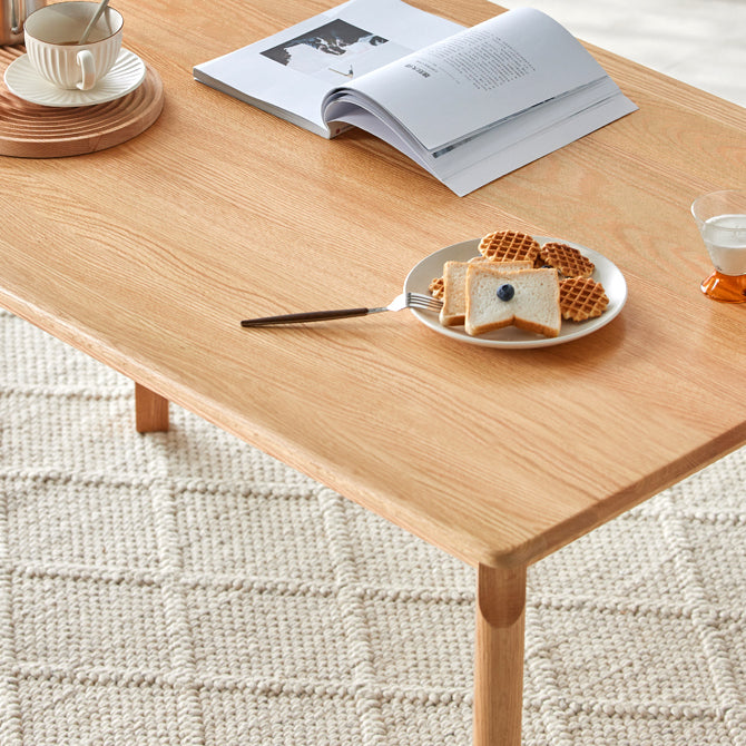 Contemporary Style Solid Wood Dining Table 4 Legs Wood Base Rectangle Table for Home Clearhalo ' dining_table' 'Dining Tables & Seating' 'Dining Tables' 'furn' 'furn_dining_table' 'Furniture' 'furniture_dining_table' 'Kitchen & Dining Furniture' 'kitchen&dining_furn' 'kitchen' 'kitchen_dining_table' 3739822
