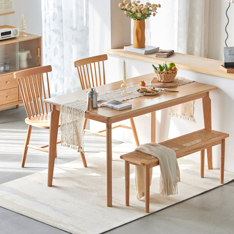 Contemporary Style Solid Wood Dining Table 4 Legs Wood Base Rectangle Table for Home Clearhalo ' dining_table' 'Dining Tables & Seating' 'Dining Tables' 'furn' 'furn_dining_table' 'Furniture' 'furniture_dining_table' 'Kitchen & Dining Furniture' 'kitchen&dining_furn' 'kitchen' 'kitchen_dining_table' 3739824