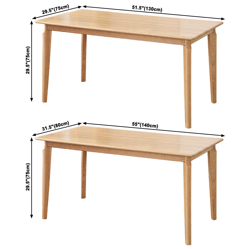 Contemporary Style Solid Wood Dining Table 4 Legs Wood Base Rectangle Table for Home Clearhalo ' dining_table' 'Dining Tables & Seating' 'Dining Tables' 'furn' 'furn_dining_table' 'Furniture' 'furniture_dining_table' 'Kitchen & Dining Furniture' 'kitchen&dining_furn' 'kitchen' 'kitchen_dining_table' 3739825