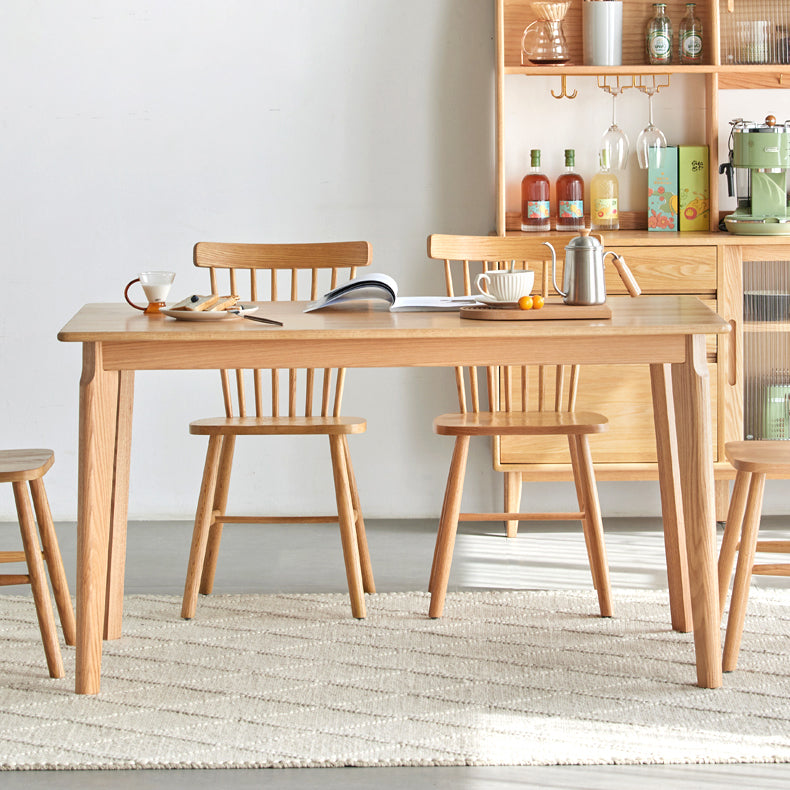 Contemporary Style Solid Wood Dining Table 4 Legs Wood Base Rectangle Table for Home Clearhalo ' dining_table' 'Dining Tables & Seating' 'Dining Tables' 'furn' 'furn_dining_table' 'Furniture' 'furniture_dining_table' 'Kitchen & Dining Furniture' 'kitchen&dining_furn' 'kitchen' 'kitchen_dining_table' 3739826