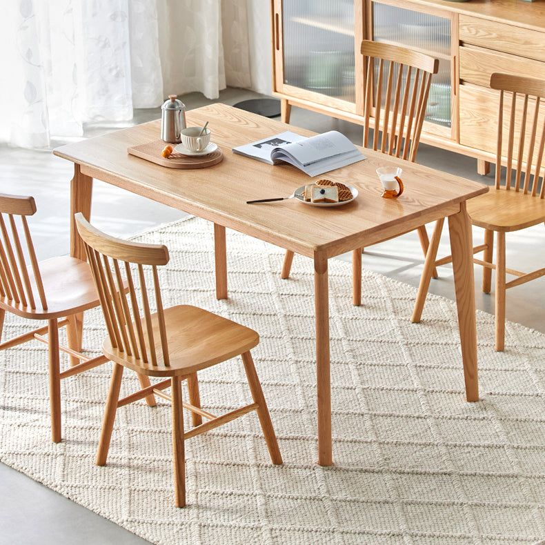 Contemporary Style Solid Wood Dining Table 4 Legs Wood Base Rectangle Table for Home Clearhalo ' dining_table' 'Dining Tables & Seating' 'Dining Tables' 'furn' 'furn_dining_table' 'Furniture' 'furniture_dining_table' 'Kitchen & Dining Furniture' 'kitchen&dining_furn' 'kitchen' 'kitchen_dining_table' 3739827