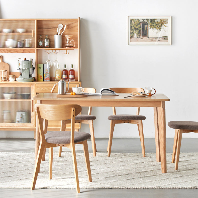 Contemporary Style Solid Wood Dining Table 4 Legs Wood Base Rectangle Table for Home Clearhalo ' dining_table' 'Dining Tables & Seating' 'Dining Tables' 'furn' 'furn_dining_table' 'Furniture' 'furniture_dining_table' 'Kitchen & Dining Furniture' 'kitchen&dining_furn' 'kitchen' 'kitchen_dining_table' 3739828