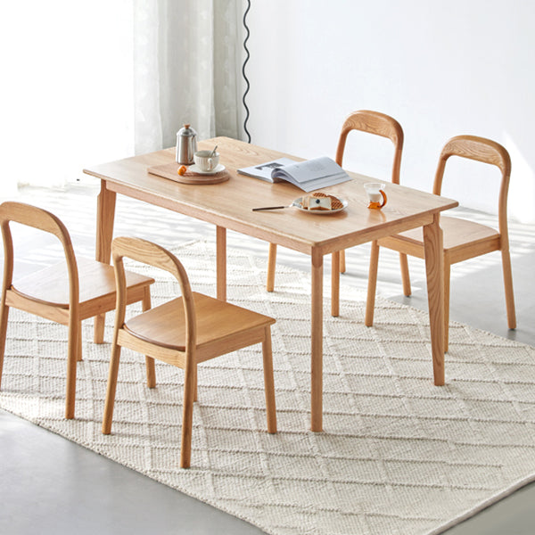 Contemporary Style Solid Wood Dining Table 4 Legs Wood Base Rectangle Table for Home Clearhalo ' dining_table' 'Dining Tables & Seating' 'Dining Tables' 'furn' 'furn_dining_table' 'Furniture' 'furniture_dining_table' 'Kitchen & Dining Furniture' 'kitchen&dining_furn' 'kitchen' 'kitchen_dining_table' 3739830