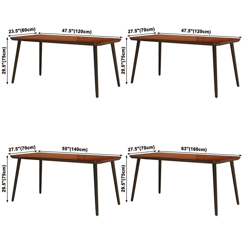 Solid Wood Industrial Dining Table Brown Rectangle Table with Black Frame for Dinning Room Clearhalo ' dining_table' 'Dining Tables & Seating' 'Dining Tables' 'furn' 'furn_dining_table' 'Furniture' 'furniture_dining_table' 'Kitchen & Dining Furniture' 'kitchen&dining_furn' 'kitchen' 'kitchen_dining_table' 3739837