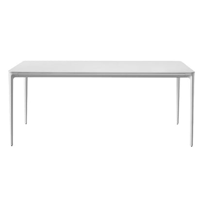 Modern White Kitchen Dining Table Sintered Stone Rectangle Shape Dining Table with 4 Legs Base 55.1"L x 31.5"W x 29.5"H Clearhalo ' dining_table' 'Dining Tables & Seating' 'Dining Tables' 'Furniture' 'furniture_dining_table' 'Kitchen & Dining Furniture' 'kitchen&dining_furn' 'kitchen' 'kitchen_dining_table' 3739843