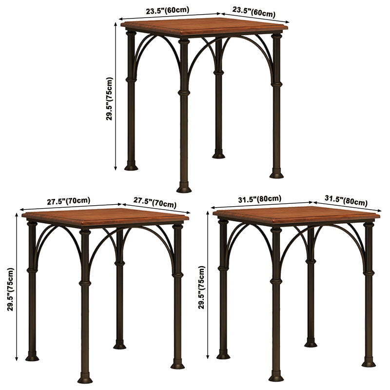 Industrial Style Solid Wood Dining Table Brown Square Table with 4 Legs for Dinning Room Clearhalo ' dining_table' 'Dining Tables & Seating' 'Dining Tables' 'furn' 'furn_dining_table' 'Furniture' 'furniture_dining_table' 'Kitchen & Dining Furniture' 'kitchen&dining_furn' 'kitchen' 'kitchen_dining_table' 3739853
