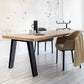 Rectangle 4 Legs Industrial Dining Table Wood Color Fixed Table of Solid Wood Clearhalo ' dining_table' 'Dining Tables & Seating' 'Dining Tables' 'furn' 'furn_dining_table' 'Furniture' 'furniture_dining_table' 'Kitchen & Dining Furniture' 'kitchen&dining_furn' 'kitchen' 'kitchen_dining_table' 3739856