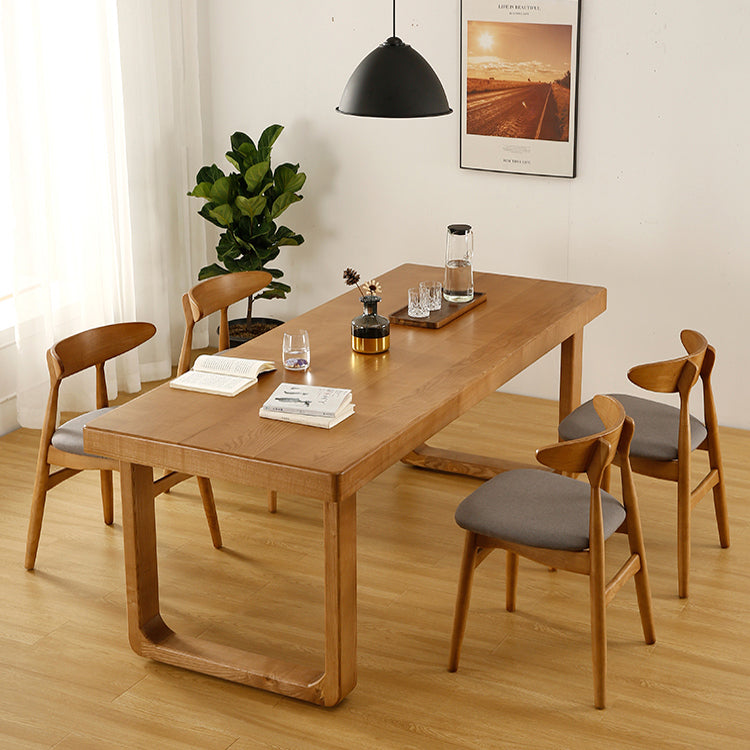 Rectangle Sled Base Dining Site Table Solid Wood Dining Room Collection for Indoor Clearhalo ' dining_table' 'Dining Tables & Seating' 'Dining Tables' 'furn' 'furn_dining_table' 'Furniture' 'furniture_dining_table' 'Kitchen & Dining Furniture' 'kitchen&dining_furn' 'kitchen' 'kitchen_dining_table' 3739875