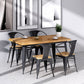 Industrial Style Solid Wood Dining Table Brown Table with Black Frame for Dinning Room Clearhalo ' dining_table' 'Dining Tables & Seating' 'Dining Tables' 'furn' 'furn_dining_table' 'Furniture' 'furniture_dining_table' 'Kitchen & Dining Furniture' 'kitchen&dining_furn' 'kitchen' 'kitchen_dining_table' 3739890