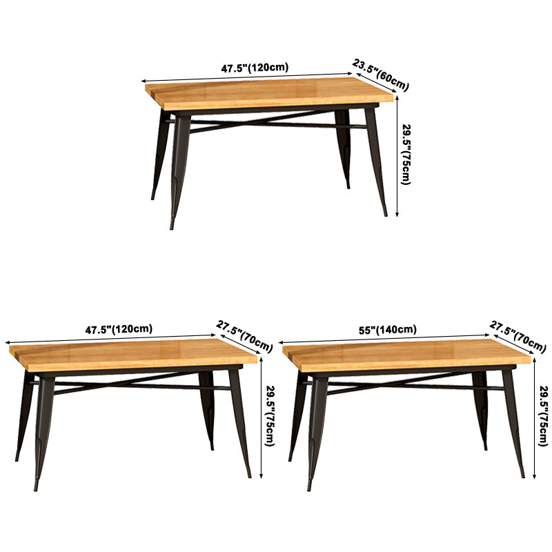 Industrial Style Solid Wood Dining Table Brown Table with Black Frame for Dinning Room Clearhalo ' dining_table' 'Dining Tables & Seating' 'Dining Tables' 'furn' 'furn_dining_table' 'Furniture' 'furniture_dining_table' 'Kitchen & Dining Furniture' 'kitchen&dining_furn' 'kitchen' 'kitchen_dining_table' 3739898