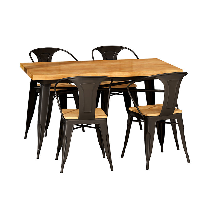 Industrial Style Solid Wood Dining Table Brown Table with Black Frame for Dinning Room Clearhalo ' dining_table' 'Dining Tables & Seating' 'Dining Tables' 'furn' 'furn_dining_table' 'Furniture' 'furniture_dining_table' 'Kitchen & Dining Furniture' 'kitchen&dining_furn' 'kitchen' 'kitchen_dining_table' 3739900