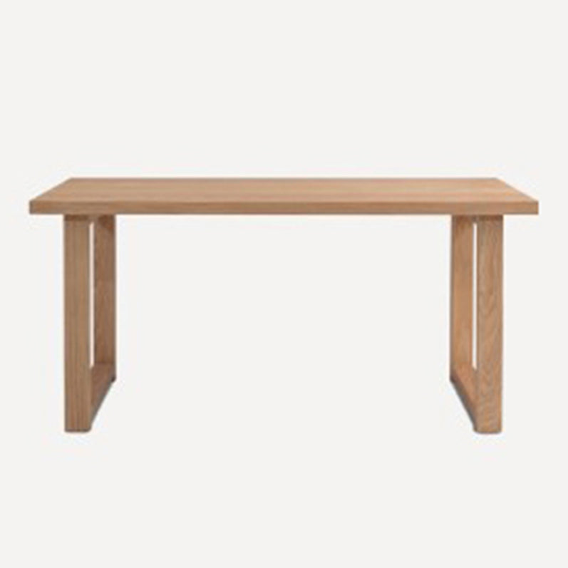 Minimalist Wood Rectangle Shape Dining Table Standard Kitchen Dining Table with Double Pedestal Base Natural Without Chairs Clearhalo ' dining_table' 'Dining Tables & Seating' 'Dining Tables' 'furn' 'furn_dining_table' 'Furniture' 'furniture_dining_table' 'Kitchen & Dining Furniture' 'kitchen&dining_furn' 'kitchen' 'kitchen_dining_table' 3739910