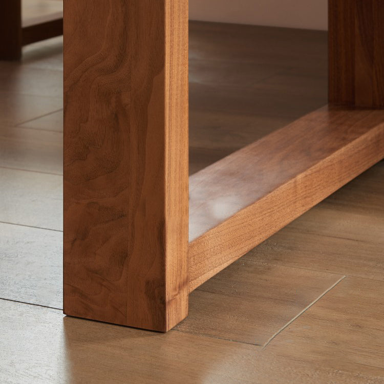 Minimalist Wood Rectangle Shape Dining Table Standard Kitchen Dining Table with Double Pedestal Base Clearhalo ' dining_table' 'Dining Tables & Seating' 'Dining Tables' 'furn' 'furn_dining_table' 'Furniture' 'furniture_dining_table' 'Kitchen & Dining Furniture' 'kitchen&dining_furn' 'kitchen' 'kitchen_dining_table' 3739913