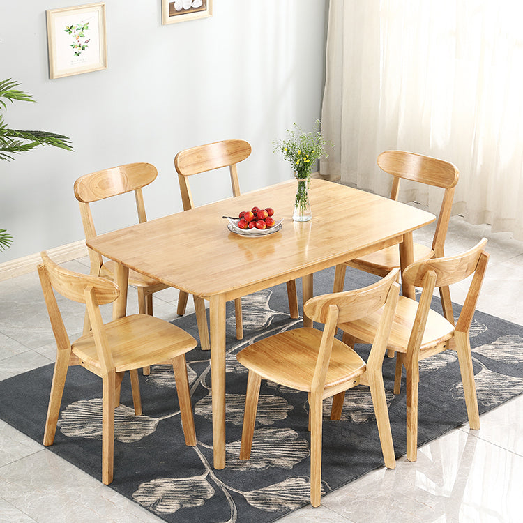 Contemporary Solid Wood Standard Dining Table Rectangle Shape Dining Table for Kitchen Clearhalo ' dining_table' 'Dining Tables & Seating' 'Dining Tables' 'furn' 'furn_dining_table' 'Furniture' 'furniture_dining_table' 'Kitchen & Dining Furniture' 'kitchen&dining_furn' 'kitchen' 'kitchen_dining_table' 3739938
