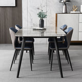 Simplicity Style Home Sintered Stone Dining Table Rectangle Shape Table with 4 Legs Base Clearhalo ' dining_table' 'Dining Tables & Seating' 'Dining Tables' 'furn' 'furn_dining_table' 'Furniture' 'furniture_dining_table' 'Kitchen & Dining Furniture' 'kitchen&dining_furn' 'kitchen' 'kitchen_dining_table' 3739943