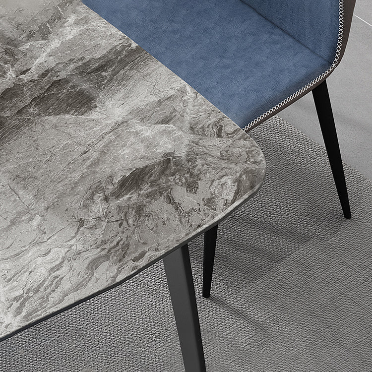 Simplicity Style Home Sintered Stone Dining Table Rectangle Shape Table with 4 Legs Base Clearhalo ' dining_table' 'Dining Tables & Seating' 'Dining Tables' 'furn' 'furn_dining_table' 'Furniture' 'furniture_dining_table' 'Kitchen & Dining Furniture' 'kitchen&dining_furn' 'kitchen' 'kitchen_dining_table' 3739948