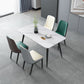 Modern Rectangle Shape White Dining Table Sintered Stone Dining Table with 4 Legs Base Clearhalo ' dining_table' 'Dining Tables & Seating' 'Dining Tables' 'furn' 'furn_dining_table' 'Furniture' 'furniture_dining_table' 'Kitchen & Dining Furniture' 'kitchen&dining_furn' 'kitchen' 'kitchen_dining_table' 3739978
