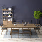 Rectangle Trestle Base Modern Dining Table Wood Color Fixed Table with Solid Wood Clearhalo ' dining_table' 'Dining Tables & Seating' 'Dining Tables' 'furn' 'furn_dining_table' 'Furniture' 'furniture_dining_table' 'Kitchen & Dining Furniture' 'kitchen&dining_furn' 'kitchen' 'kitchen_dining_table' 3739987