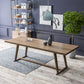 Rectangle Trestle Base Modern Dining Table Wood Color Fixed Table with Solid Wood Clearhalo ' dining_table' 'Dining Tables & Seating' 'Dining Tables' 'furn' 'furn_dining_table' 'Furniture' 'furniture_dining_table' 'Kitchen & Dining Furniture' 'kitchen&dining_furn' 'kitchen' 'kitchen_dining_table' 3739988