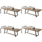Rectangle Trestle Base Modern Dining Table Wood Color Fixed Table with Solid Wood Clearhalo ' dining_table' 'Dining Tables & Seating' 'Dining Tables' 'furn' 'furn_dining_table' 'Furniture' 'furniture_dining_table' 'Kitchen & Dining Furniture' 'kitchen&dining_furn' 'kitchen' 'kitchen_dining_table' 3739991
