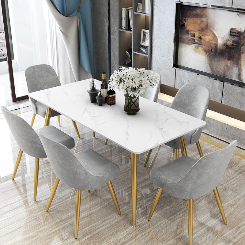 Traditional Luxury Rectangle Dining Table Stone Dinner Table with 4 Legs Clearhalo ' dining_table' 'Dining Tables & Seating' 'Dining Tables' 'furn' 'furn_dining_table' 'Furniture' 'furniture_dining_table' 'Kitchen & Dining Furniture' 'kitchen&dining_furn' 'kitchen' 'kitchen_dining_table' 3739993