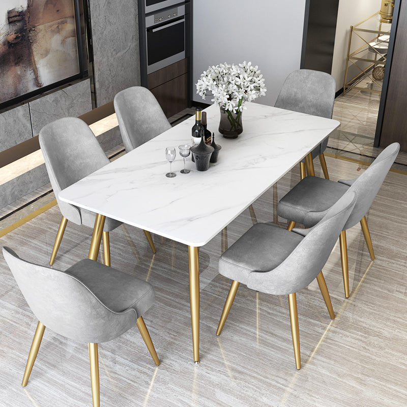 Traditional Luxury Rectangle Dining Table Stone Dinner Table with 4 Legs Clearhalo ' dining_table' 'Dining Tables & Seating' 'Dining Tables' 'furn' 'furn_dining_table' 'Furniture' 'furniture_dining_table' 'Kitchen & Dining Furniture' 'kitchen&dining_furn' 'kitchen' 'kitchen_dining_table' 3739995