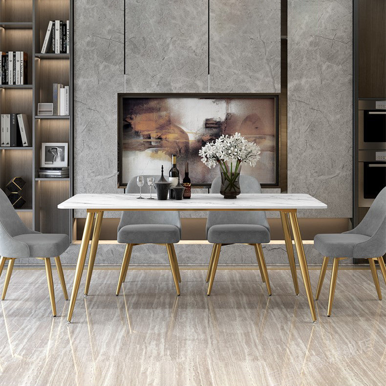 Traditional Luxury Rectangle Dining Table Stone Dinner Table with 4 Legs Clearhalo ' dining_table' 'Dining Tables & Seating' 'Dining Tables' 'furn' 'furn_dining_table' 'Furniture' 'furniture_dining_table' 'Kitchen & Dining Furniture' 'kitchen&dining_furn' 'kitchen' 'kitchen_dining_table' 3739996