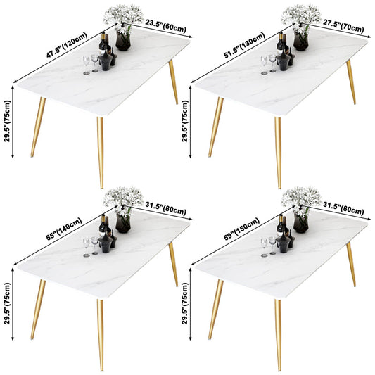 Traditional Luxury Rectangle Dining Table Stone Dinner Table with 4 Legs