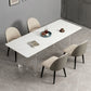 Sintered Stone Top Dining Table Rectangle Dining Table with Acrylic Double Pedestal Base Clearhalo ' dining_table' 'Dining Tables & Seating' 'Dining Tables' 'furn' 'furn_dining_table' 'Furniture' 'furniture_dining_table' 'Kitchen & Dining Furniture' 'kitchen&dining_furn' 'kitchen' 'kitchen_dining_table' 3740009