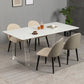 Sintered Stone Top Dining Table Rectangle Dining Table with Acrylic Double Pedestal Base Clearhalo ' dining_table' 'Dining Tables & Seating' 'Dining Tables' 'furn' 'furn_dining_table' 'Furniture' 'furniture_dining_table' 'Kitchen & Dining Furniture' 'kitchen&dining_furn' 'kitchen' 'kitchen_dining_table' 3740012