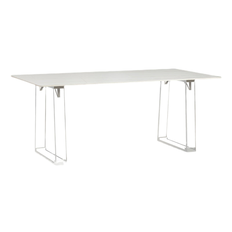 Sintered Stone Top Dining Table Rectangle Dining Table with Acrylic Double Pedestal Base Without Chairs Clearhalo ' dining_table' 'Dining Tables & Seating' 'Dining Tables' 'furn' 'furn_dining_table' 'Furniture' 'furniture_dining_table' 'Kitchen & Dining Furniture' 'kitchen&dining_furn' 'kitchen' 'kitchen_dining_table' 3740013