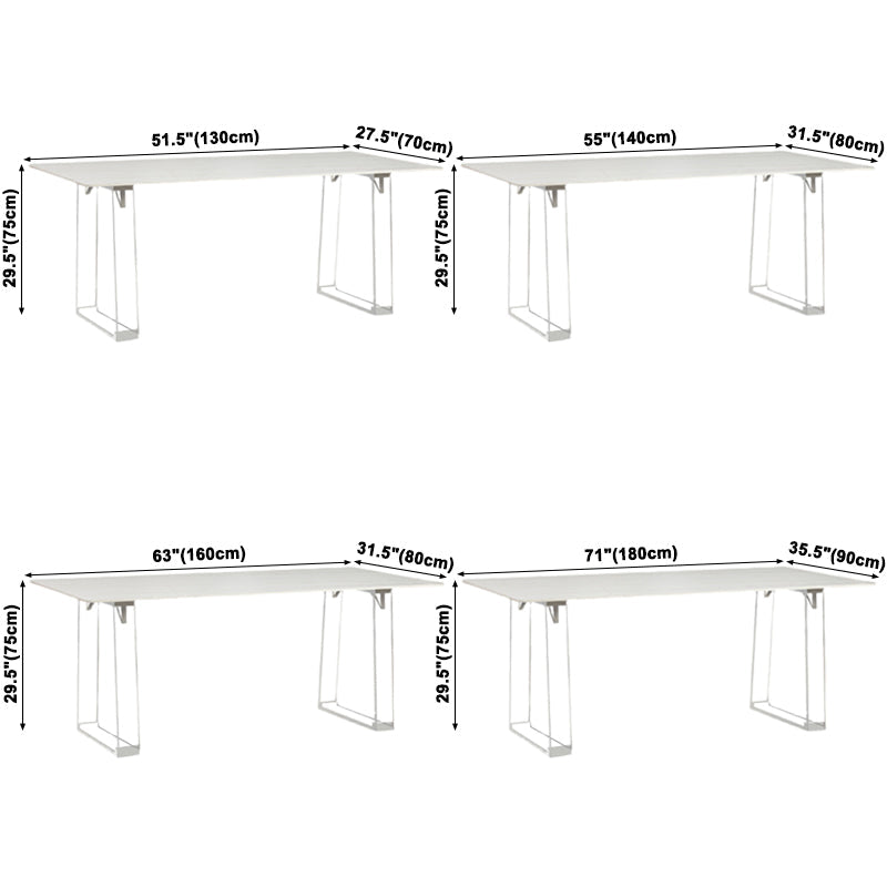 Sintered Stone Top Dining Table Rectangle Dining Table with Acrylic Double Pedestal Base Clearhalo ' dining_table' 'Dining Tables & Seating' 'Dining Tables' 'furn' 'furn_dining_table' 'Furniture' 'furniture_dining_table' 'Kitchen & Dining Furniture' 'kitchen&dining_furn' 'kitchen' 'kitchen_dining_table' 3740018