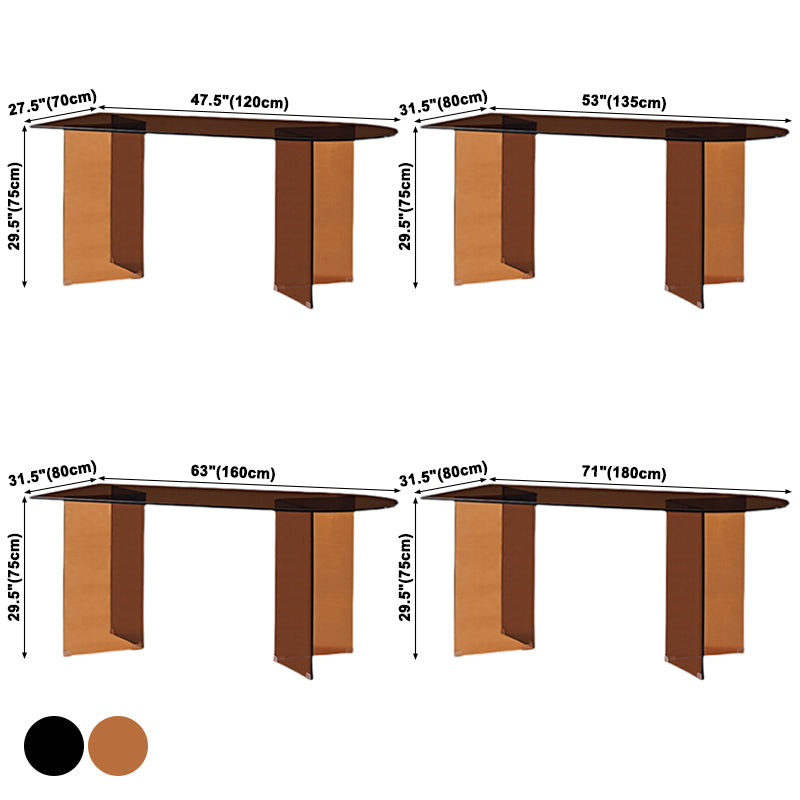 Tempered Glass Modern Free Form Indoor Table Glass Table for Dining Room Clearhalo ' dining_table' 'Dining Tables & Seating' 'Dining Tables' 'furn' 'furn_dining_table' 'Furniture' 'furniture_dining_table' 'Kitchen & Dining Furniture' 'kitchen&dining_furn' 'kitchen' 'kitchen_dining_table' 3740029