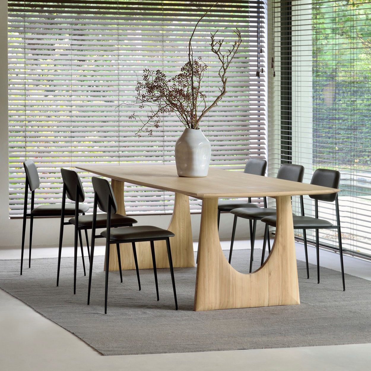 Rectangle Wood Color Dining Table Pinewood Solid Wood Table Modern with Double Pedestal Clearhalo ' dining_table' 'Dining Tables & Seating' 'Dining Tables' 'furn' 'furn_dining_table' 'Furniture' 'furniture_dining_table' 'Kitchen & Dining Furniture' 'kitchen&dining_furn' 'kitchen' 'kitchen_dining_table' 3740032