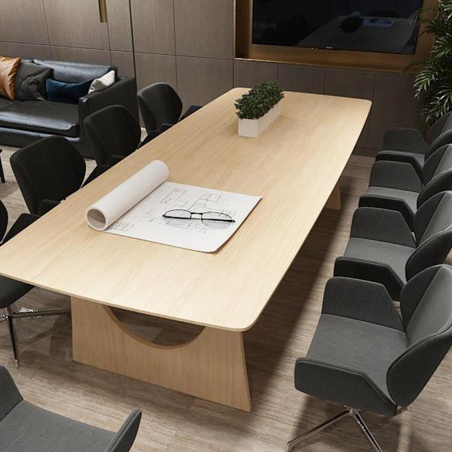 Rectangle Wood Color Dining Table Pinewood Solid Wood Table Modern with Double Pedestal Clearhalo ' dining_table' 'Dining Tables & Seating' 'Dining Tables' 'furn' 'furn_dining_table' 'Furniture' 'furniture_dining_table' 'Kitchen & Dining Furniture' 'kitchen&dining_furn' 'kitchen' 'kitchen_dining_table' 3740037