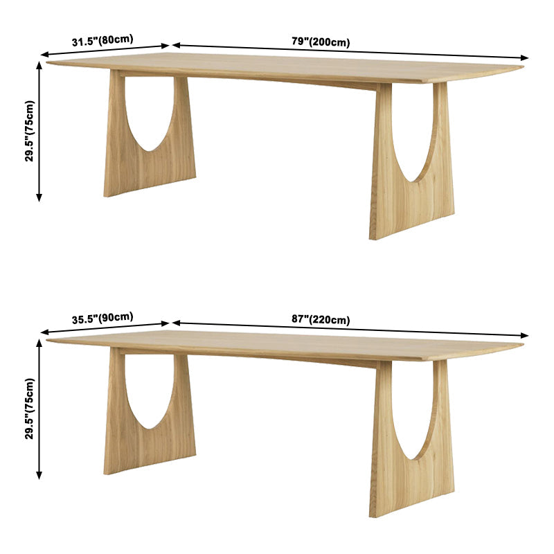 Rectangle Wood Color Dining Table Pinewood Solid Wood Table Modern with Double Pedestal Clearhalo ' dining_table' 'Dining Tables & Seating' 'Dining Tables' 'furn' 'furn_dining_table' 'Furniture' 'furniture_dining_table' 'Kitchen & Dining Furniture' 'kitchen&dining_furn' 'kitchen' 'kitchen_dining_table' 3740039