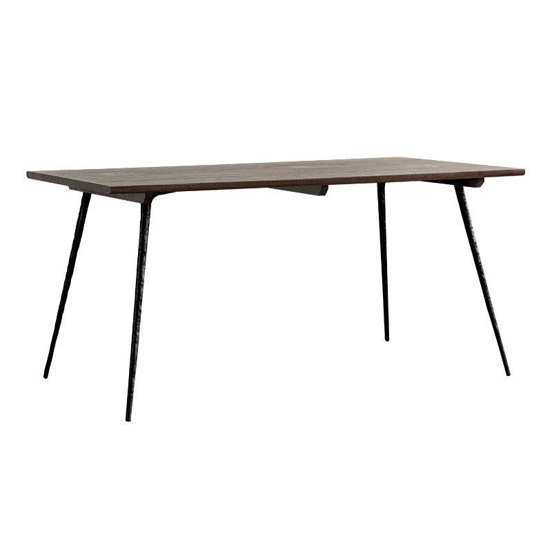 Industrial Rectangle 4-foot Home Furniture Solid Wood Dining Table for Home Black Without Chairs Clearhalo ' dining_table' 'Dining Tables & Seating' 'Dining Tables' 'furn' 'furn_dining_table' 'Furniture' 'furniture_dining_table' 'Kitchen & Dining Furniture' 'kitchen&dining_furn' 'kitchen' 'kitchen_dining_table' 3740041