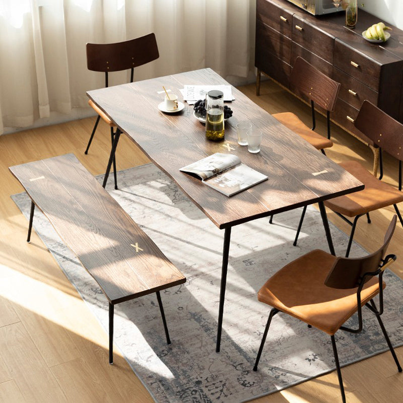 Industrial Rectangle 4-foot Home Furniture Solid Wood Dining Table for Home Clearhalo ' dining_table' 'Dining Tables & Seating' 'Dining Tables' 'furn' 'furn_dining_table' 'Furniture' 'furniture_dining_table' 'Kitchen & Dining Furniture' 'kitchen&dining_furn' 'kitchen' 'kitchen_dining_table' 3740042
