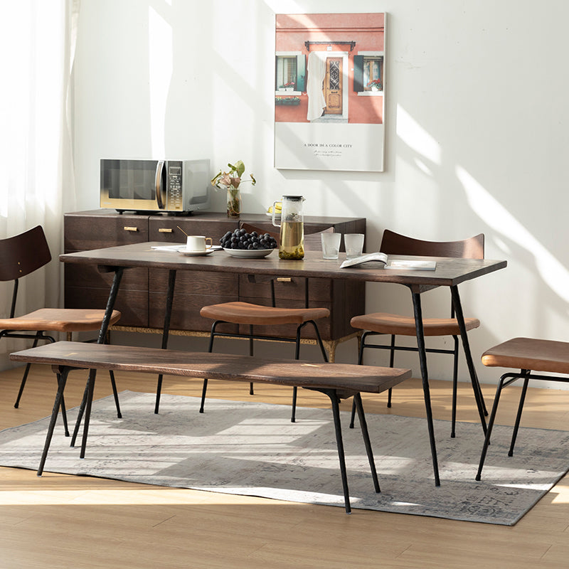 Industrial Rectangle 4-foot Home Furniture Solid Wood Dining Table for Home Clearhalo ' dining_table' 'Dining Tables & Seating' 'Dining Tables' 'furn' 'furn_dining_table' 'Furniture' 'furniture_dining_table' 'Kitchen & Dining Furniture' 'kitchen&dining_furn' 'kitchen' 'kitchen_dining_table' 3740043