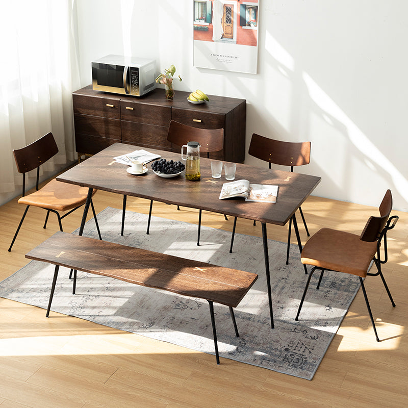 Industrial Rectangle 4-foot Home Furniture Solid Wood Dining Table for Home Clearhalo ' dining_table' 'Dining Tables & Seating' 'Dining Tables' 'furn' 'furn_dining_table' 'Furniture' 'furniture_dining_table' 'Kitchen & Dining Furniture' 'kitchen&dining_furn' 'kitchen' 'kitchen_dining_table' 3740044