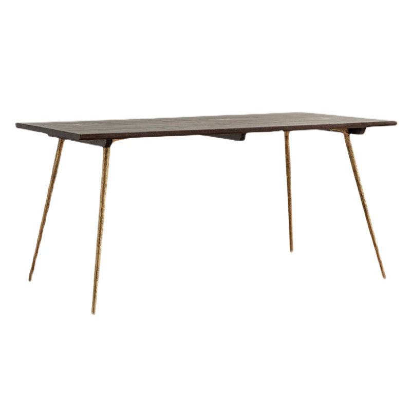 Industrial Rectangle 4-foot Home Furniture Solid Wood Dining Table for Home Gold Without Chairs Clearhalo ' dining_table' 'Dining Tables & Seating' 'Dining Tables' 'furn' 'furn_dining_table' 'Furniture' 'furniture_dining_table' 'Kitchen & Dining Furniture' 'kitchen&dining_furn' 'kitchen' 'kitchen_dining_table' 3740045