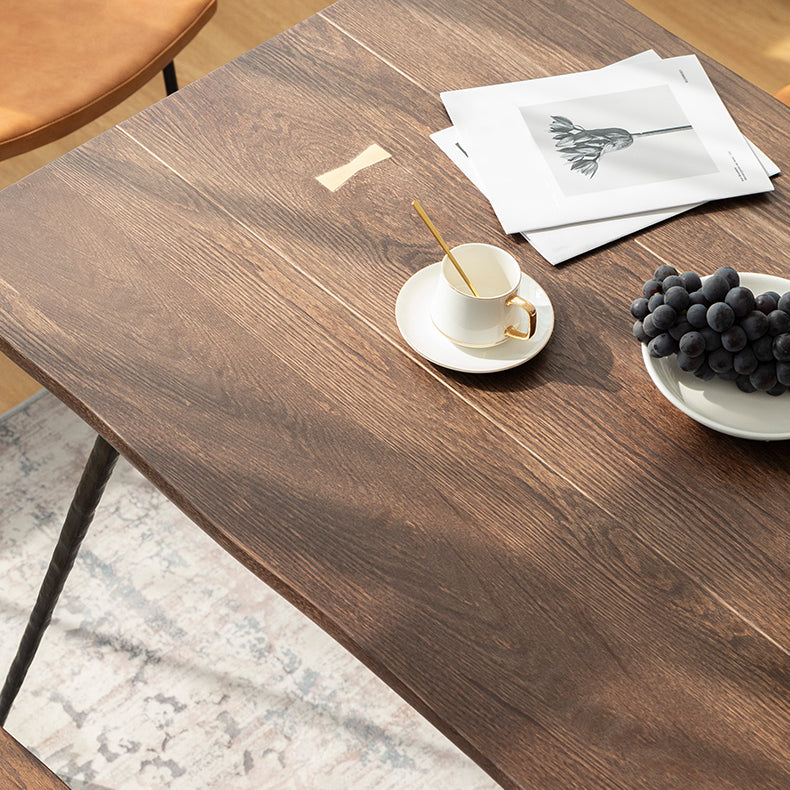 Industrial Rectangle 4-foot Home Furniture Solid Wood Dining Table for Home Clearhalo ' dining_table' 'Dining Tables & Seating' 'Dining Tables' 'furn' 'furn_dining_table' 'Furniture' 'furniture_dining_table' 'Kitchen & Dining Furniture' 'kitchen&dining_furn' 'kitchen' 'kitchen_dining_table' 3740047