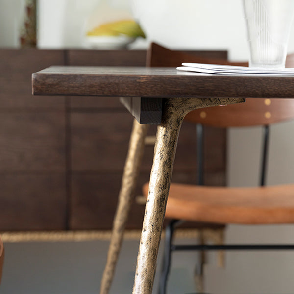 Industrial Rectangle 4-foot Home Furniture Solid Wood Dining Table for Home Clearhalo ' dining_table' 'Dining Tables & Seating' 'Dining Tables' 'furn' 'furn_dining_table' 'Furniture' 'furniture_dining_table' 'Kitchen & Dining Furniture' 'kitchen&dining_furn' 'kitchen' 'kitchen_dining_table' 3740049