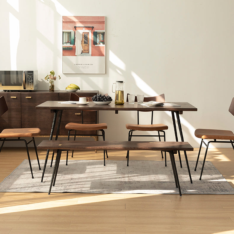 Industrial Rectangle 4-foot Home Furniture Solid Wood Dining Table for Home Clearhalo ' dining_table' 'Dining Tables & Seating' 'Dining Tables' 'furn' 'furn_dining_table' 'Furniture' 'furniture_dining_table' 'Kitchen & Dining Furniture' 'kitchen&dining_furn' 'kitchen' 'kitchen_dining_table' 3740051