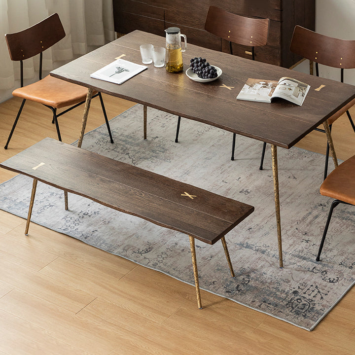 Industrial Rectangle 4-foot Home Furniture Solid Wood Dining Table for Home Clearhalo ' dining_table' 'Dining Tables & Seating' 'Dining Tables' 'furn' 'furn_dining_table' 'Furniture' 'furniture_dining_table' 'Kitchen & Dining Furniture' 'kitchen&dining_furn' 'kitchen' 'kitchen_dining_table' 3740052